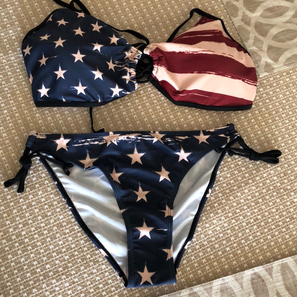 Brush Stroke American Flag 2 piece Bikini